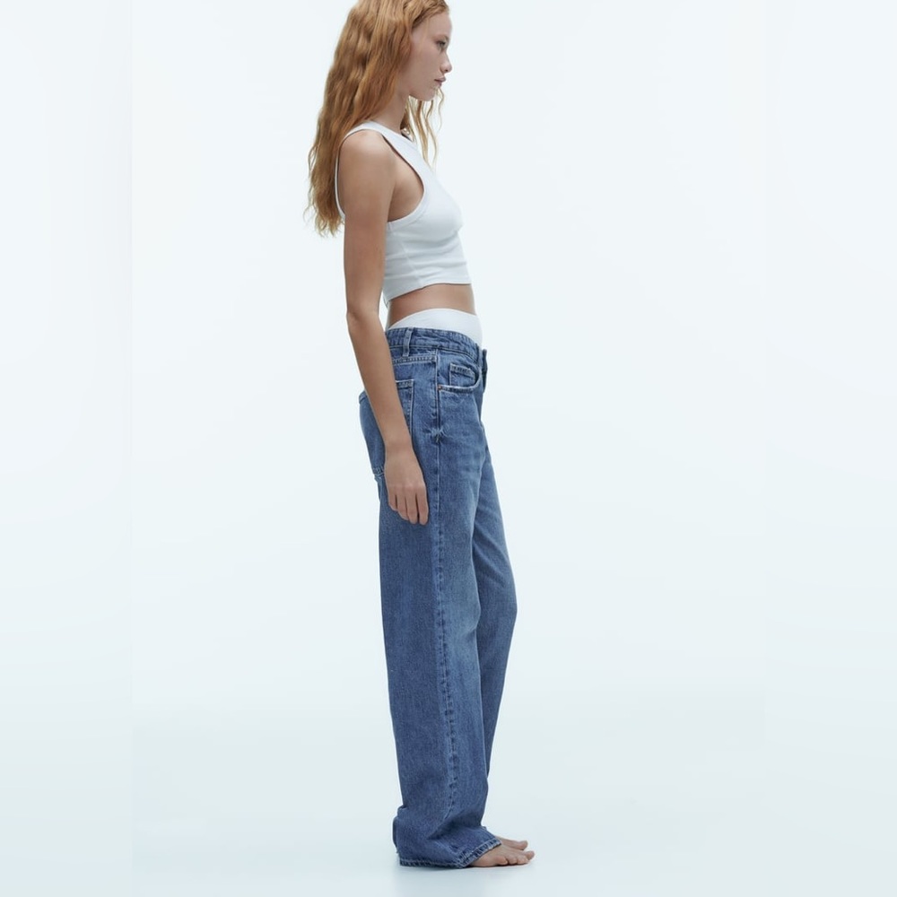 EXTRA LONG TRF MID-RISE WIDE LEG JEANS